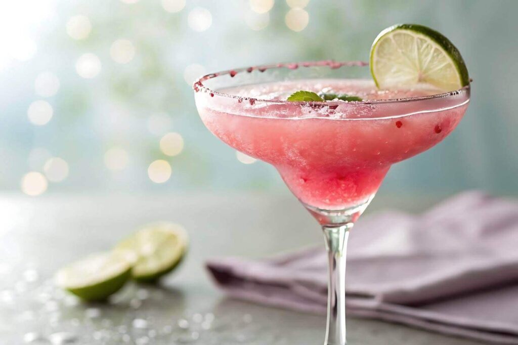 Strawberry vodka mojito cocktail
