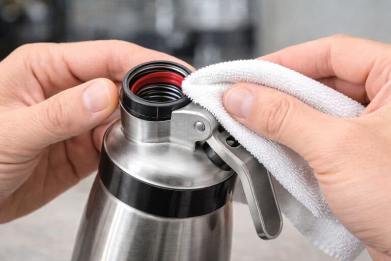 Clean the gasket in a whipped cream dispenser